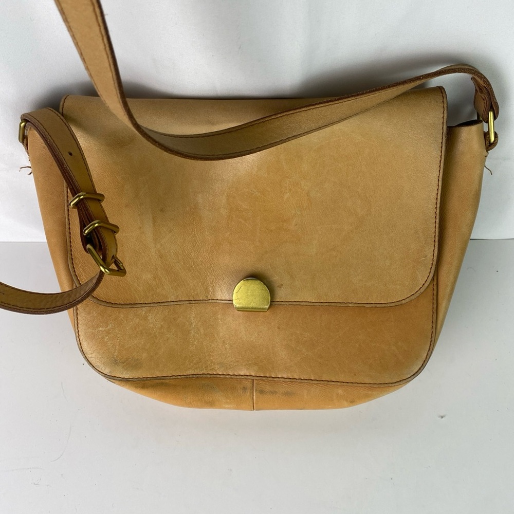 Madewell Light Brown Crossbody Bag with Gold Accent